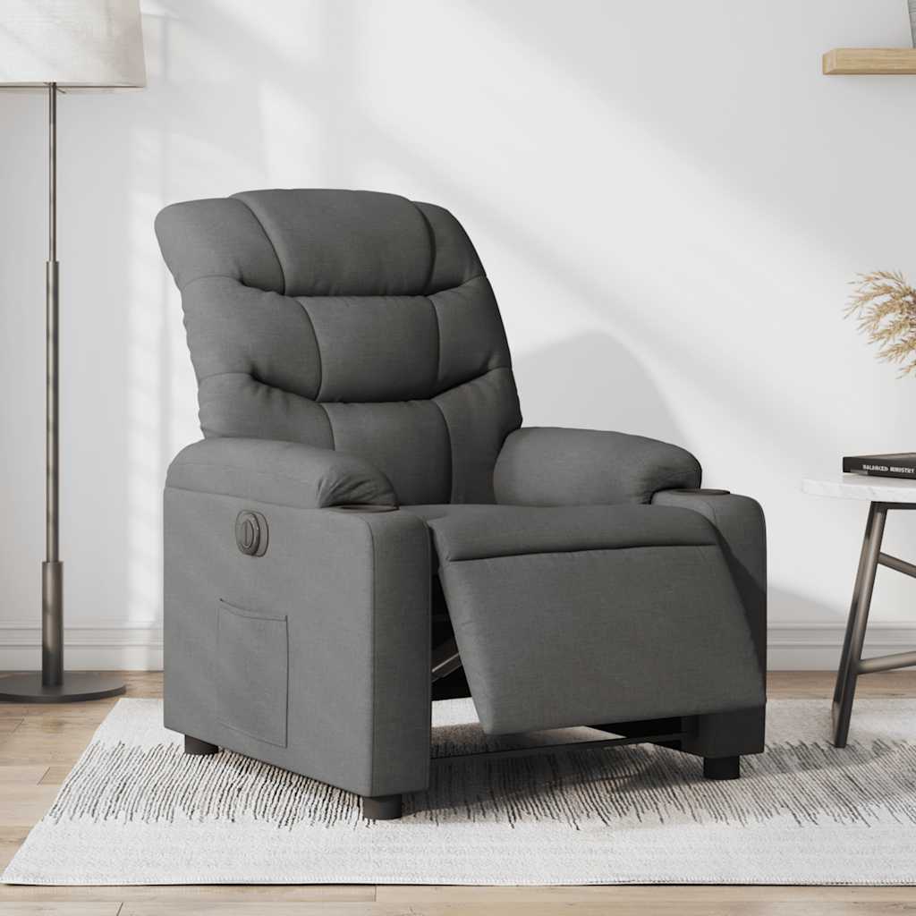 Fauteuil inclinable électrique Gris foncé Tissu - XIOS