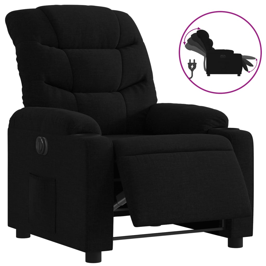 Fauteuil inclinable électrique Noir Tissu - XIOS