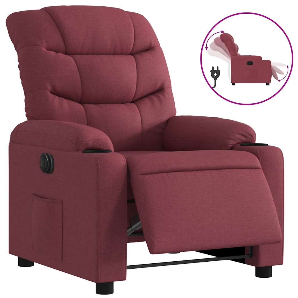 Fauteuil inclinable électrique Rouge bordeaux Tissu - XIOS