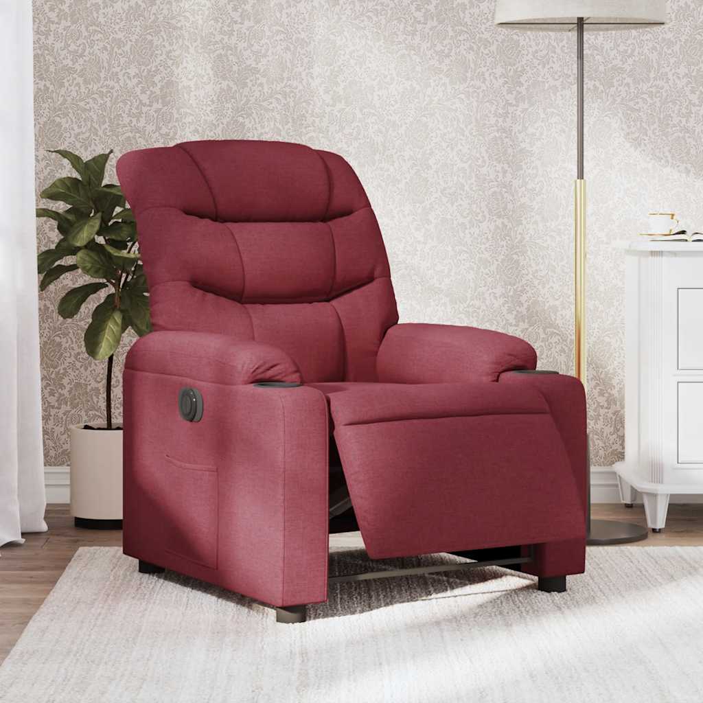 Fauteuil inclinable électrique Rouge bordeaux Tissu - XIOS