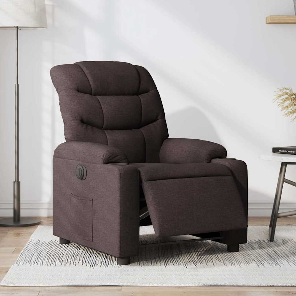 Fauteuil inclinable électrique Marron foncé Tissu - XIOS