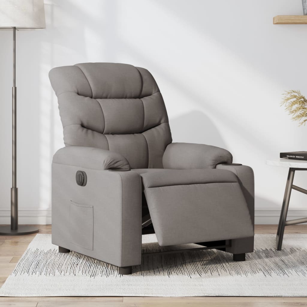 Fauteuil inclinable électrique Taupe Tissu - XIOS