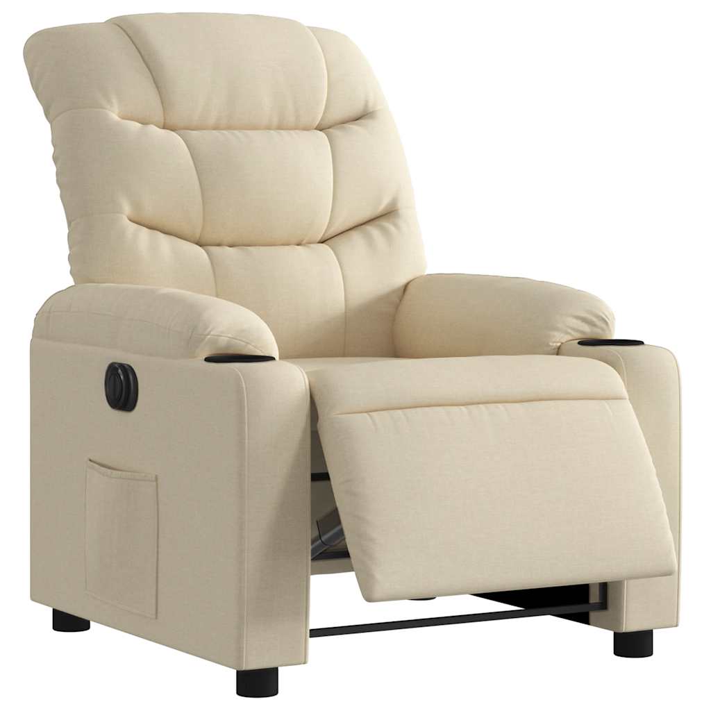Fauteuil inclinable électrique Crème Tissu - XIOS