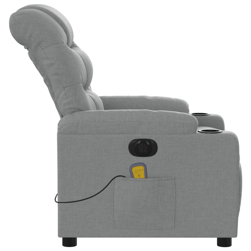 Fauteuil de massage inclinable électrique gris clair tissu - XIOS