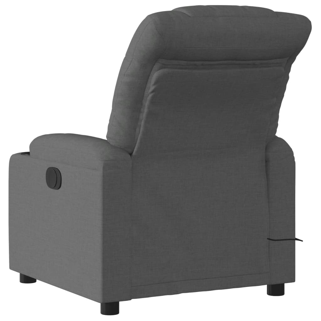 Fauteuil inclinable de massage électrique gris foncé tissu - XIOS