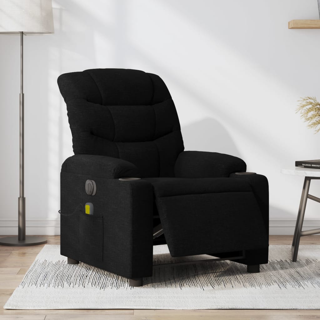 Fauteuil de massage inclinable électrique Noir Tissu - XIOS