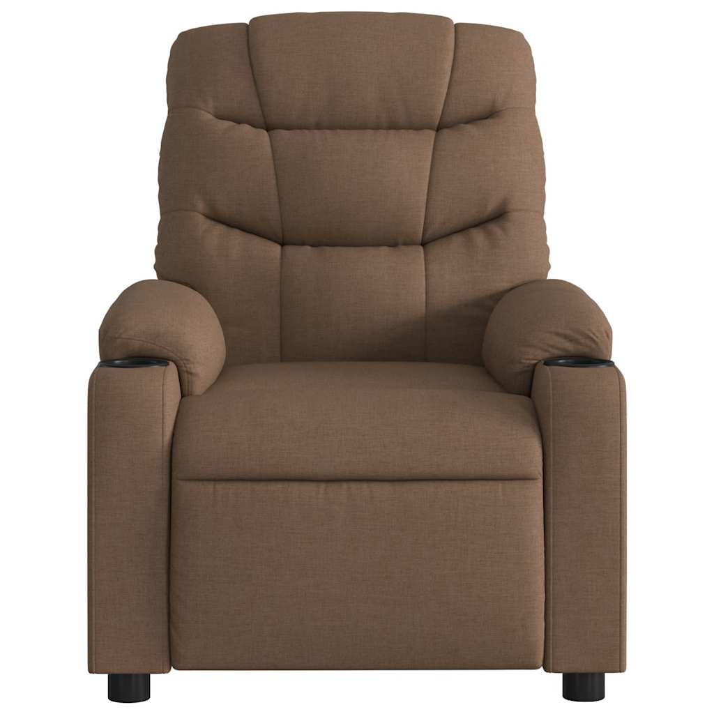 Fauteuil inclinable de massage électrique marron tissu - XIOS
