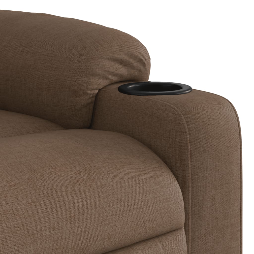 Fauteuil inclinable de massage électrique marron tissu - XIOS