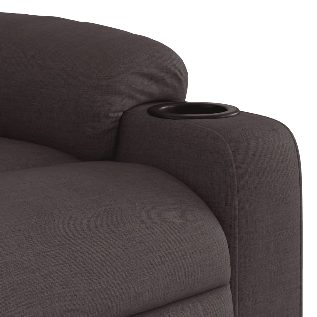 Fauteuil de massage inclinable électrique Marron foncé Tissu - XIOS