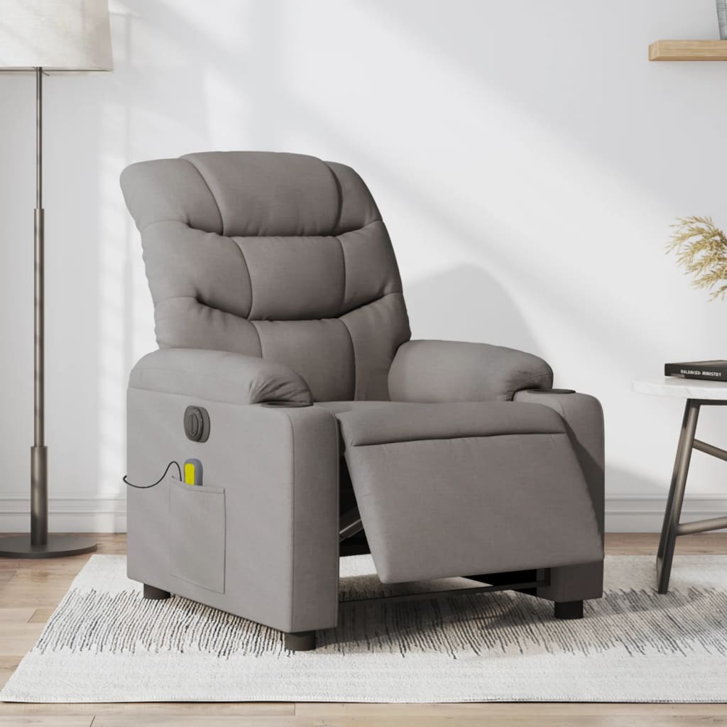 Fauteuil de massage inclinable électrique Taupe Tissu - XIOS