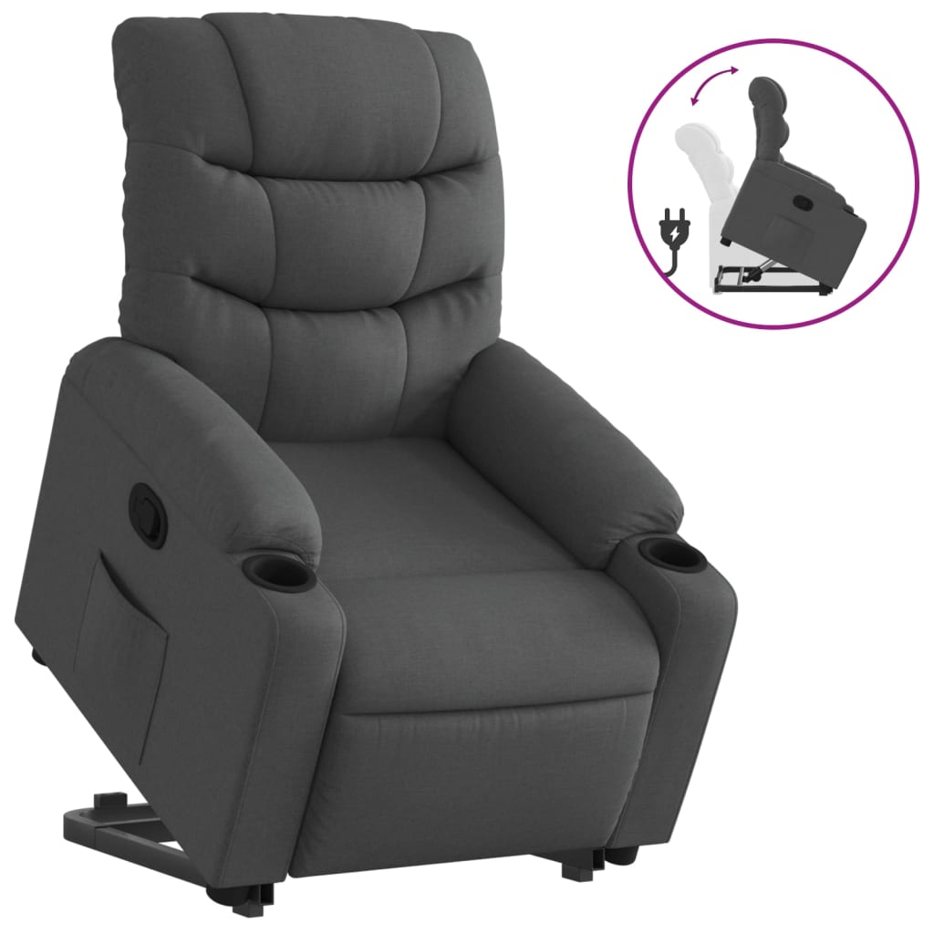Fauteuil inclinable Gris foncé Tissu - XIOS