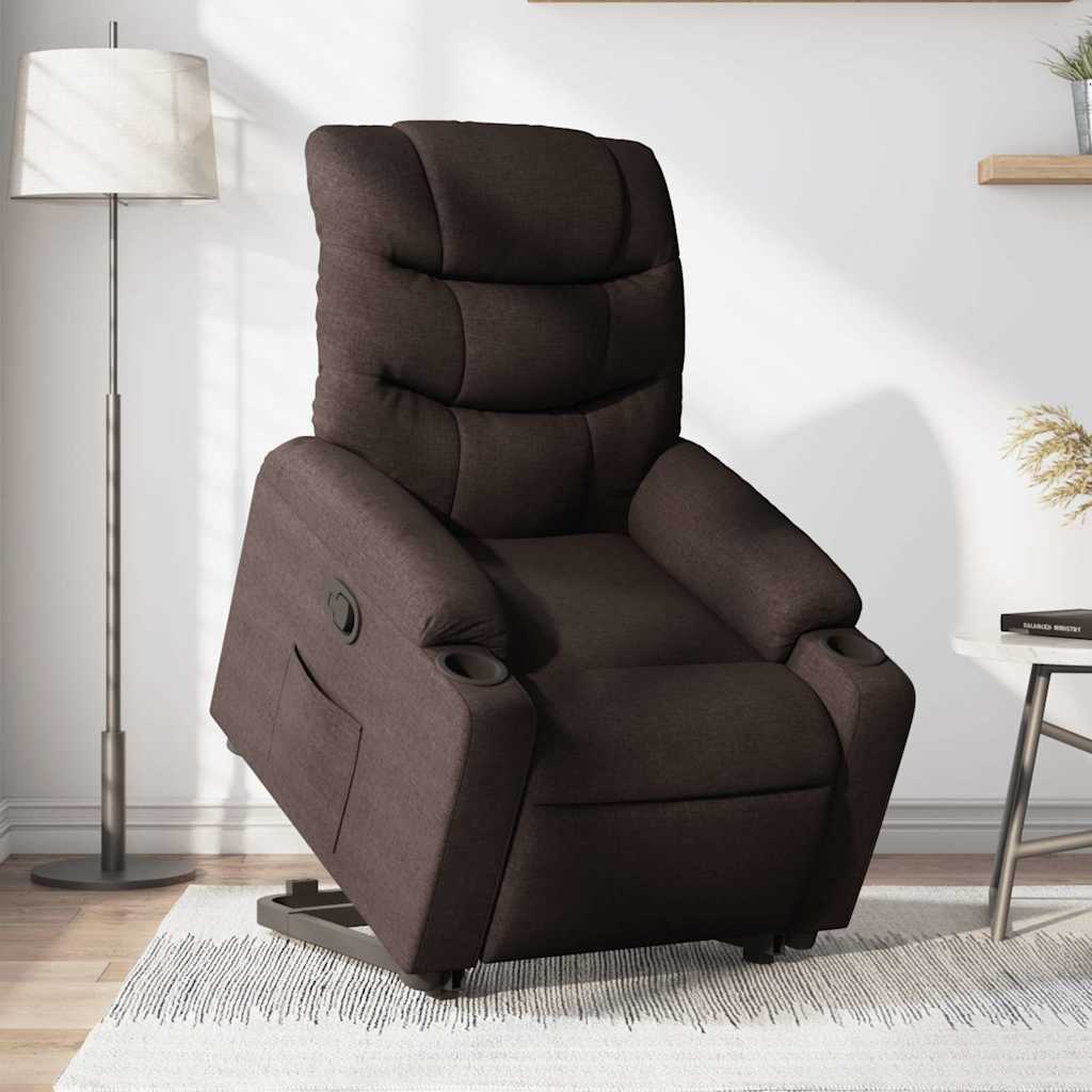 Fauteuil inclinable marron foncé tissu - XIOS