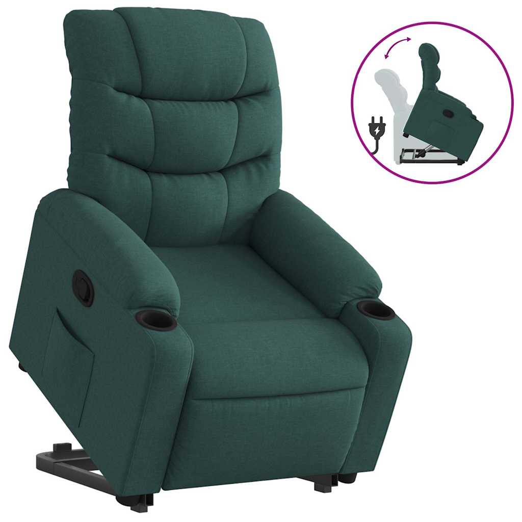 Fauteuil inclinable vert foncé tissu - XIOS