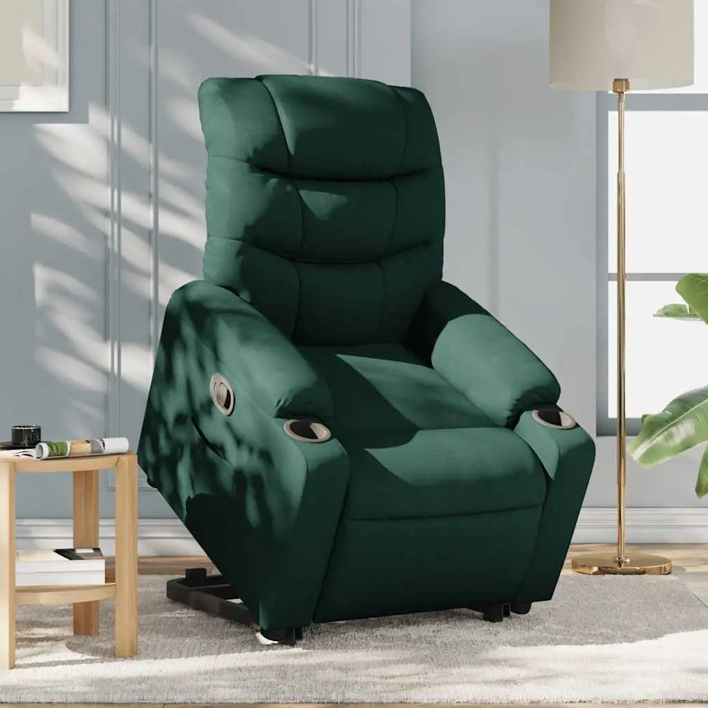 Fauteuil inclinable vert foncé tissu - XIOS