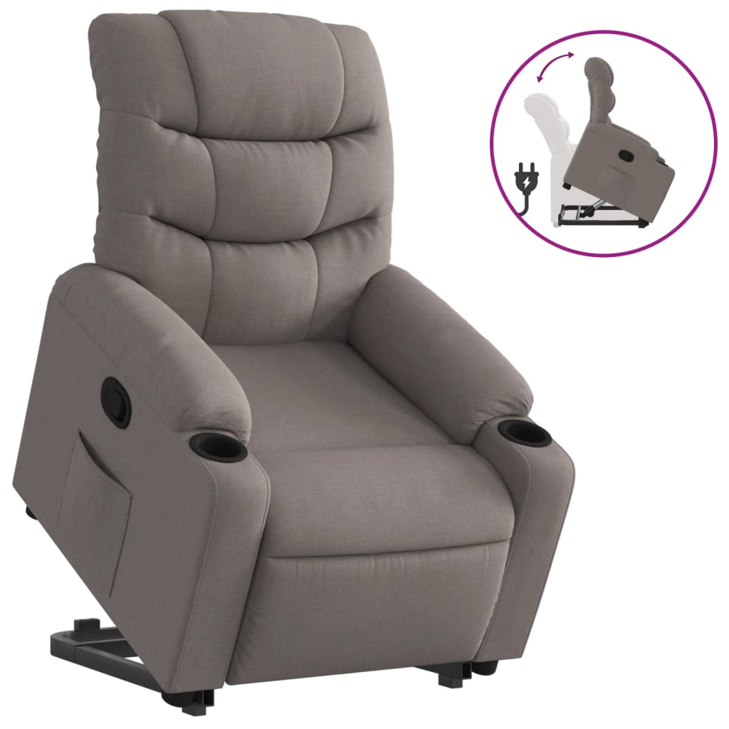 Fauteuil inclinable taupe tissu - XIOS