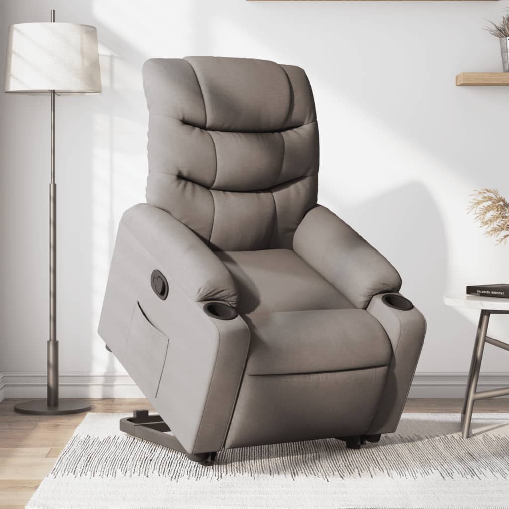 Fauteuil inclinable taupe tissu - XIOS
