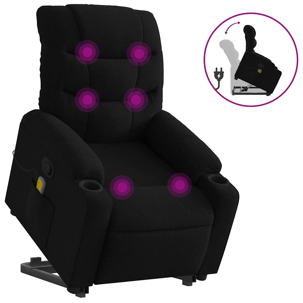 Fauteuil de massage inclinable Noir Tissu - XIOS