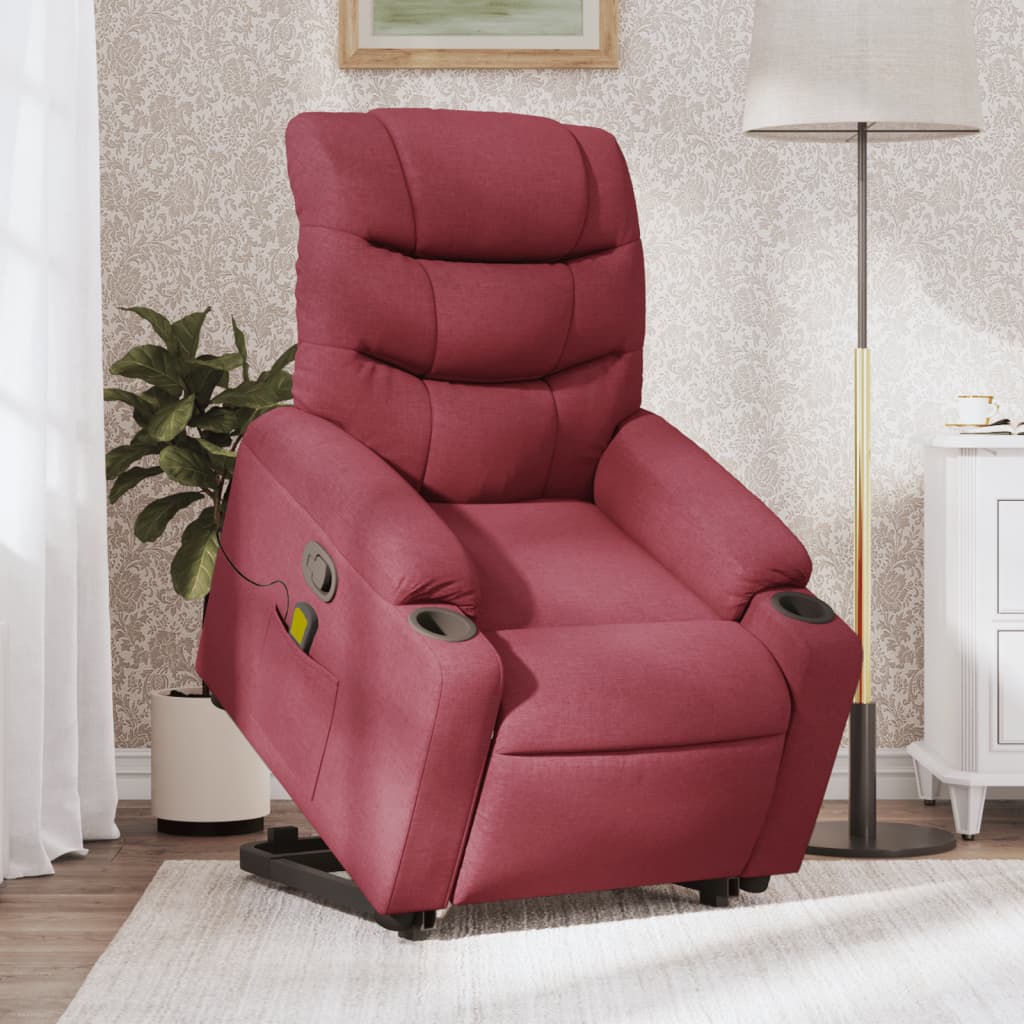 Fauteuil inclinable de massage Rouge bordeaux Tissu - XIOS