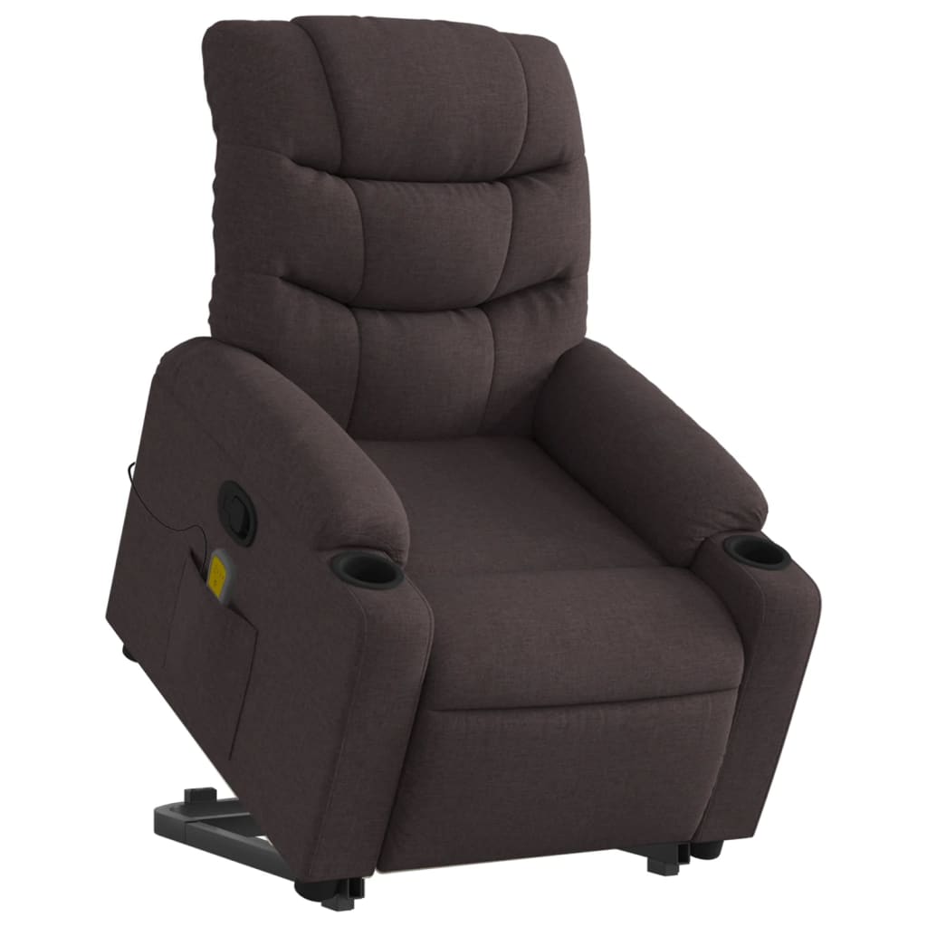 Fauteuil inclinable de massage Marron foncé Tissu - XIOS