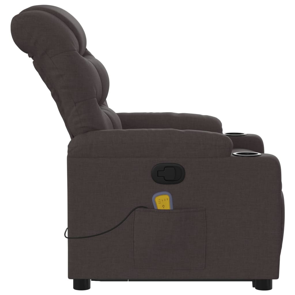 Fauteuil inclinable de massage Marron foncé Tissu - XIOS
