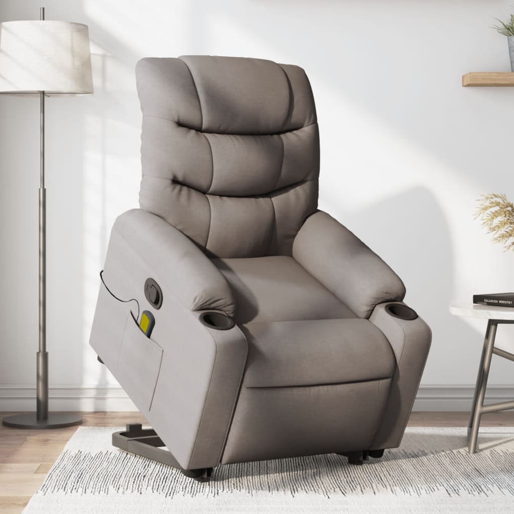 Fauteuil inclinable de massage Taupe Tissu - XIOS