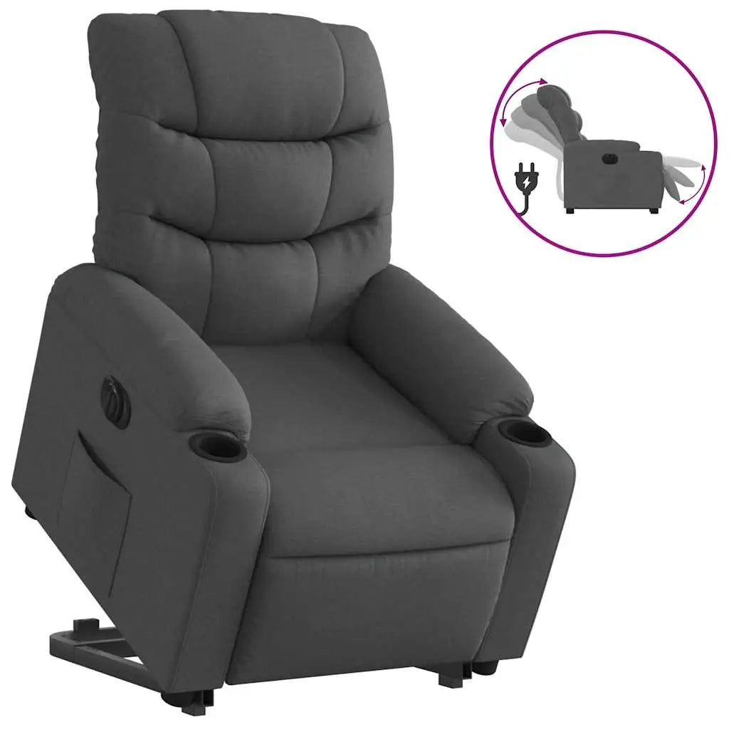 Fauteuil inclinable électrique gris foncé tissu - XIOS