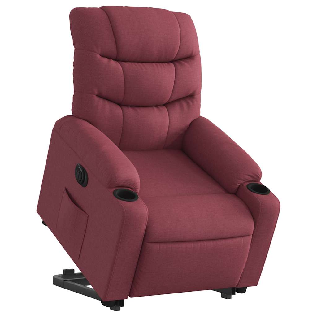 Fauteuil inclinable électrique rouge bordeaux tissu - XIOS