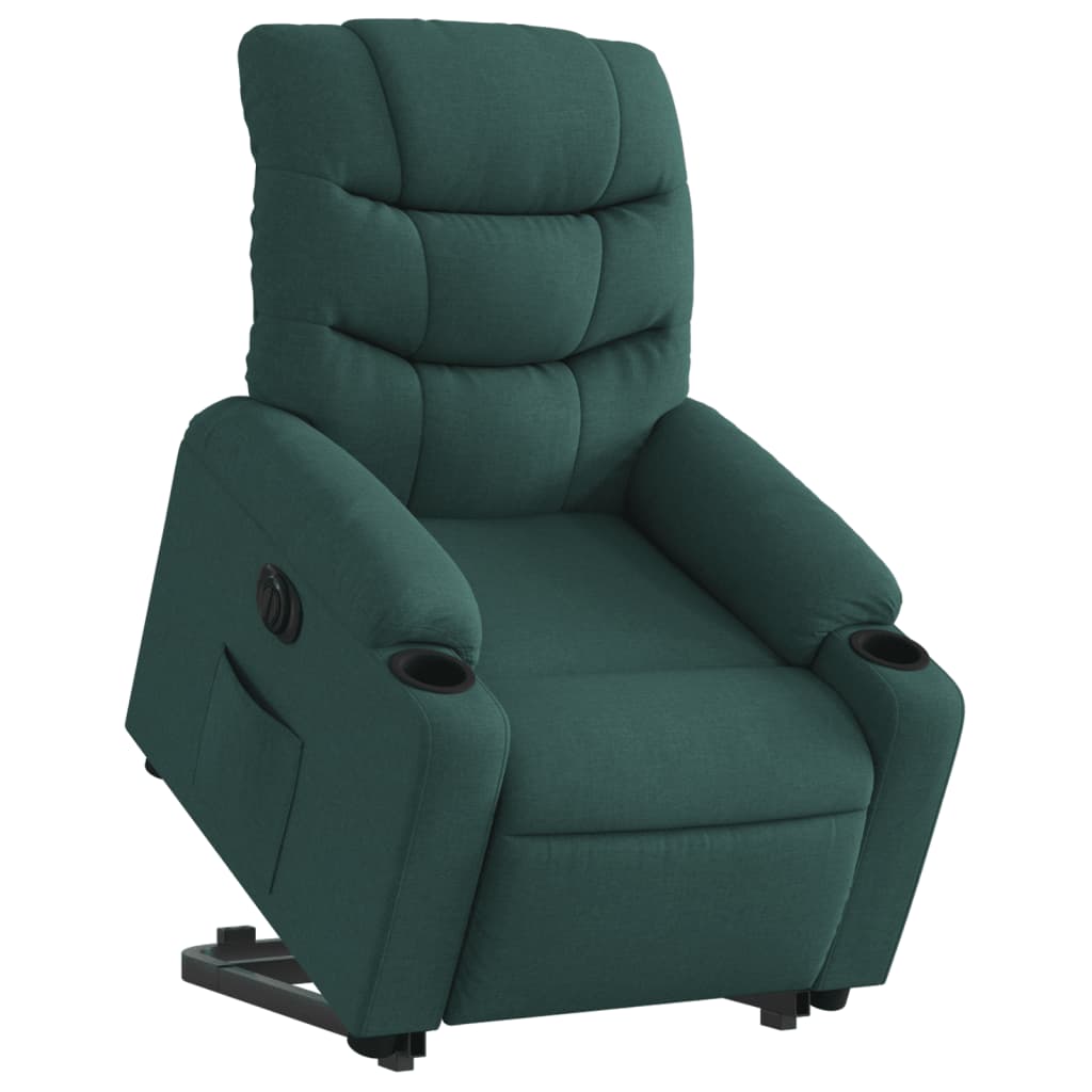 Fauteuil inclinable électrique vert foncé tissu - XIOS