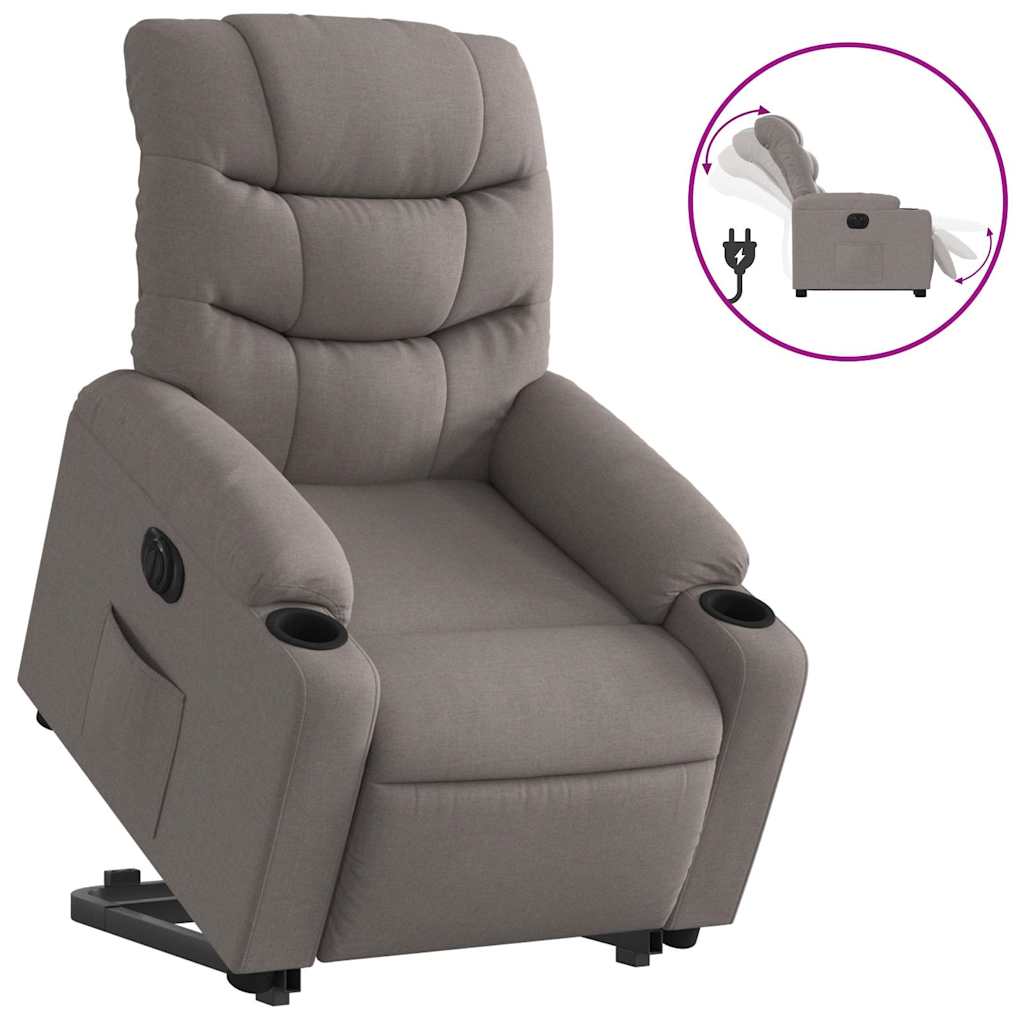 Fauteuil inclinable électrique taupe tissu - XIOS
