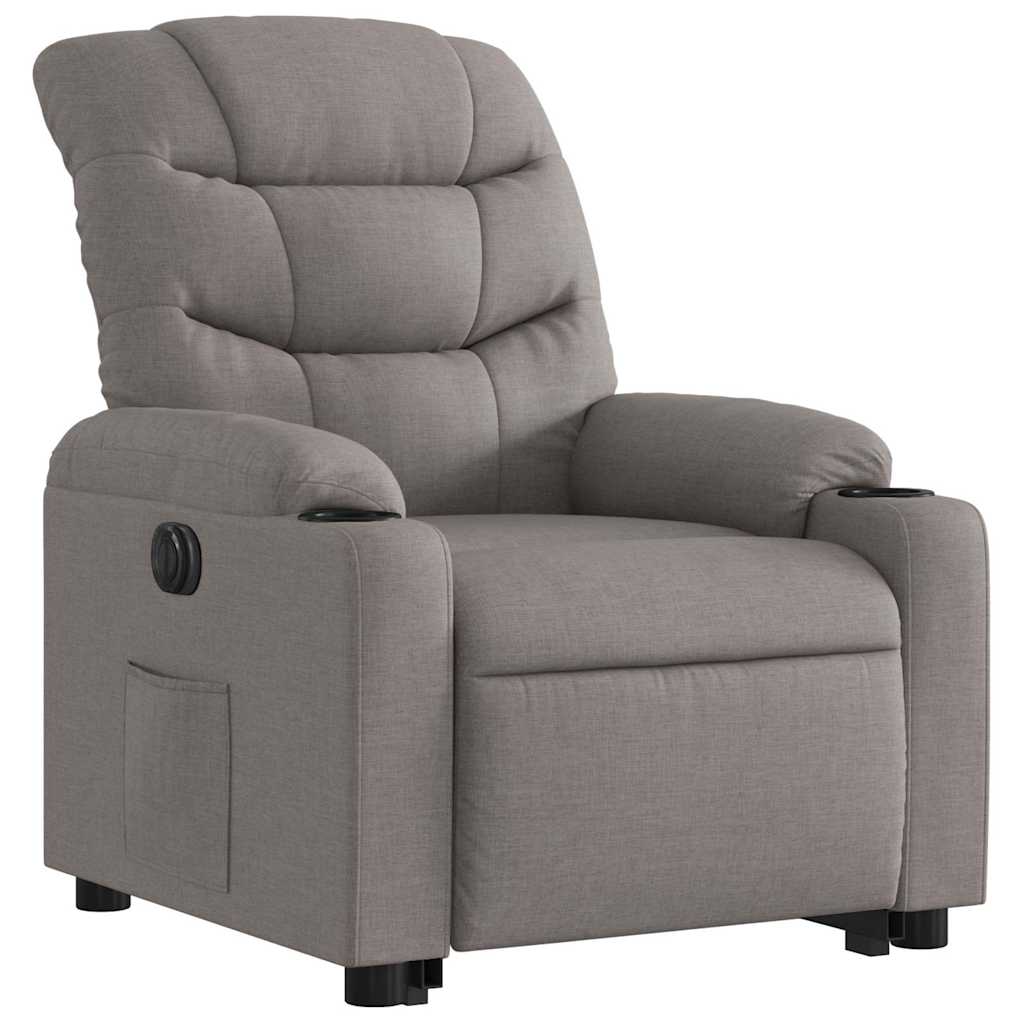 Fauteuil inclinable électrique taupe tissu - XIOS