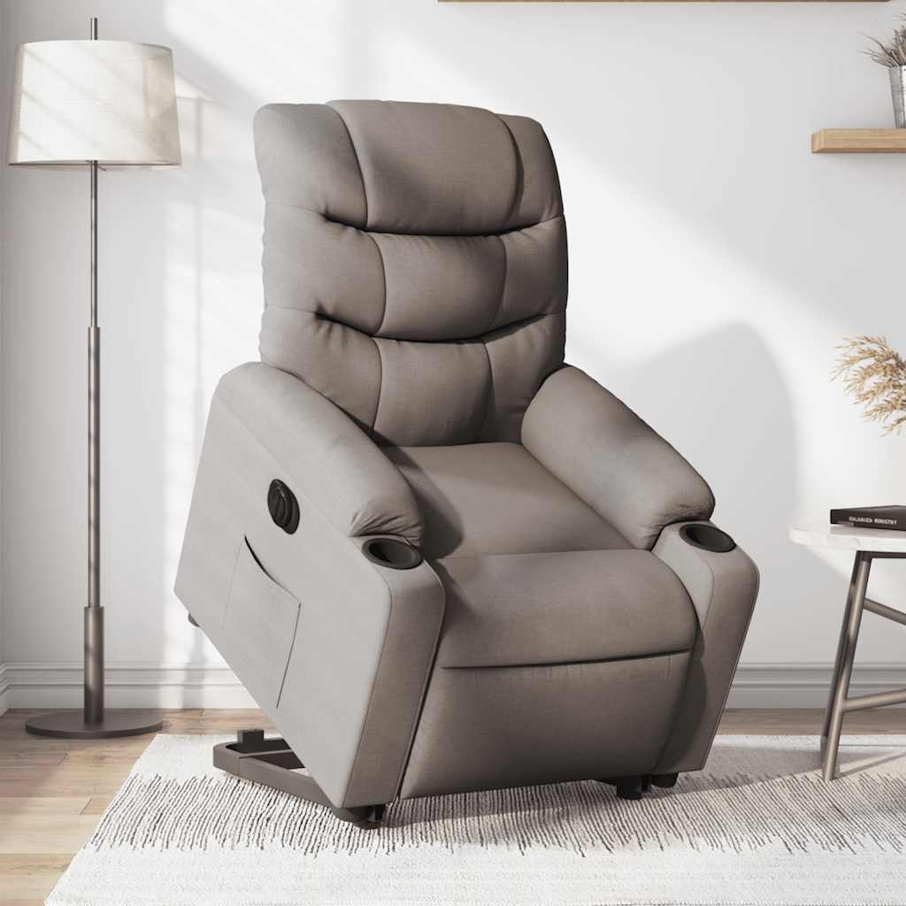 Fauteuil inclinable électrique taupe tissu - XIOS