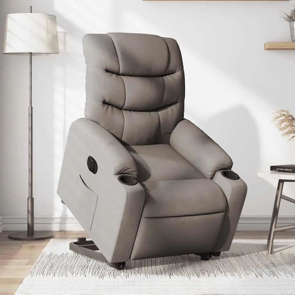 Fauteuil inclinable électrique taupe tissu - XIOS