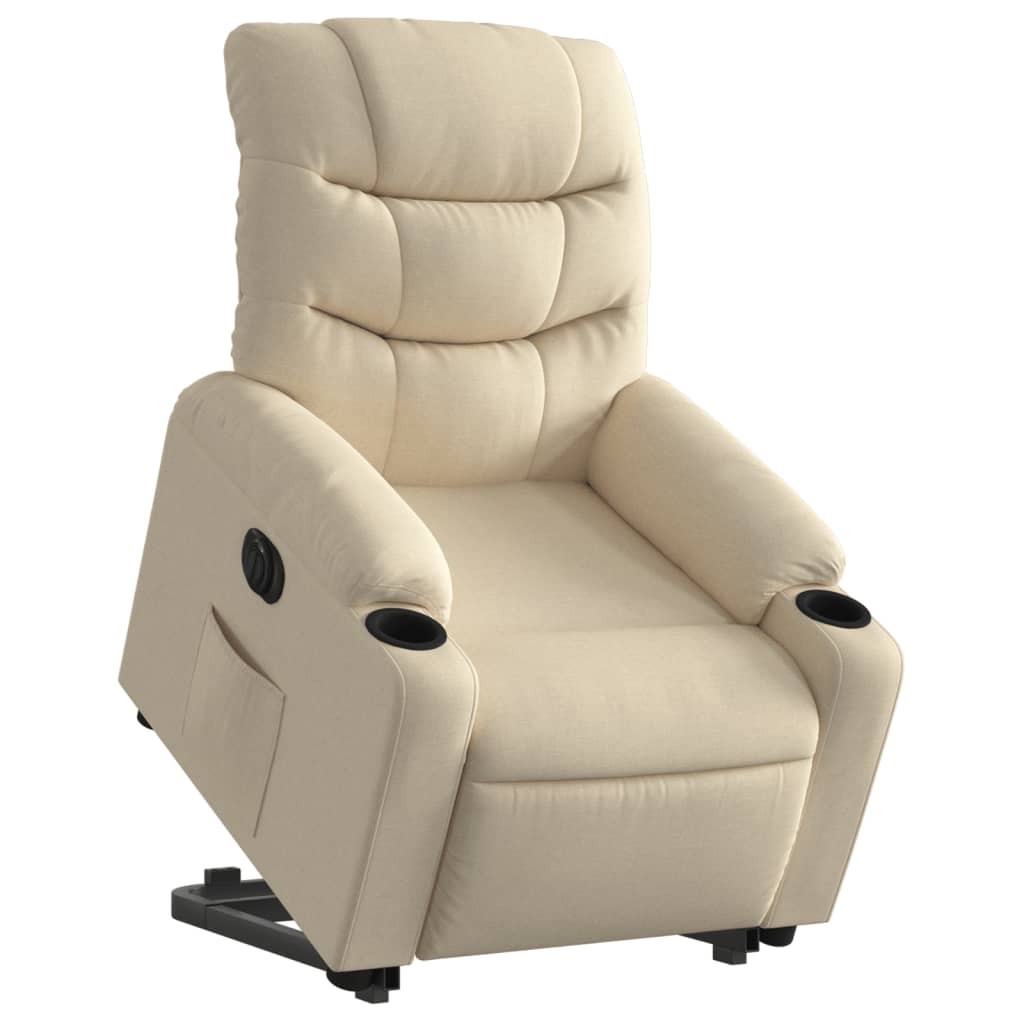 Fauteuil inclinable électrique crème tissu - XIOS