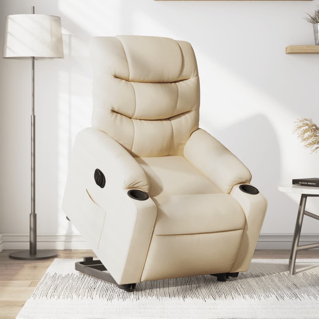 Fauteuil inclinable électrique crème tissu - XIOS