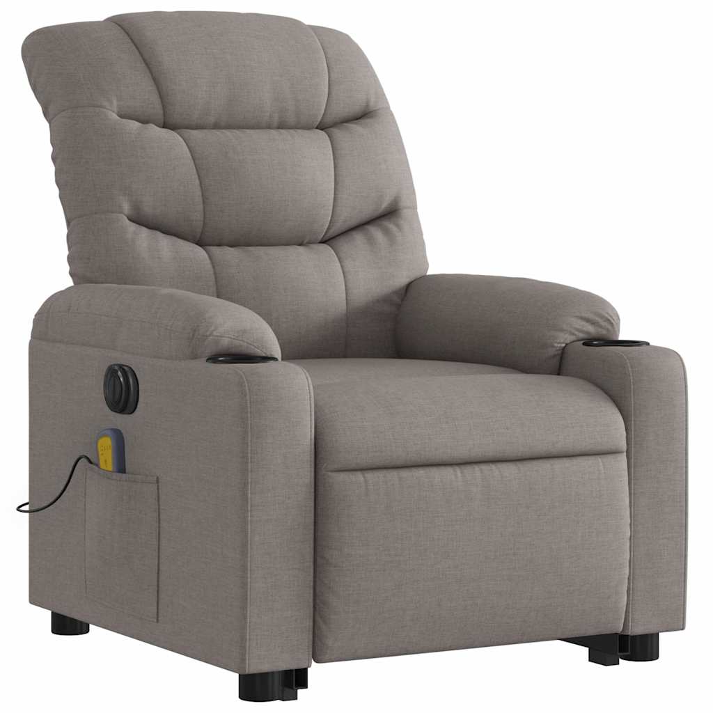 Fauteuil inclinable de massage électrique Taupe Tissu - XIOS