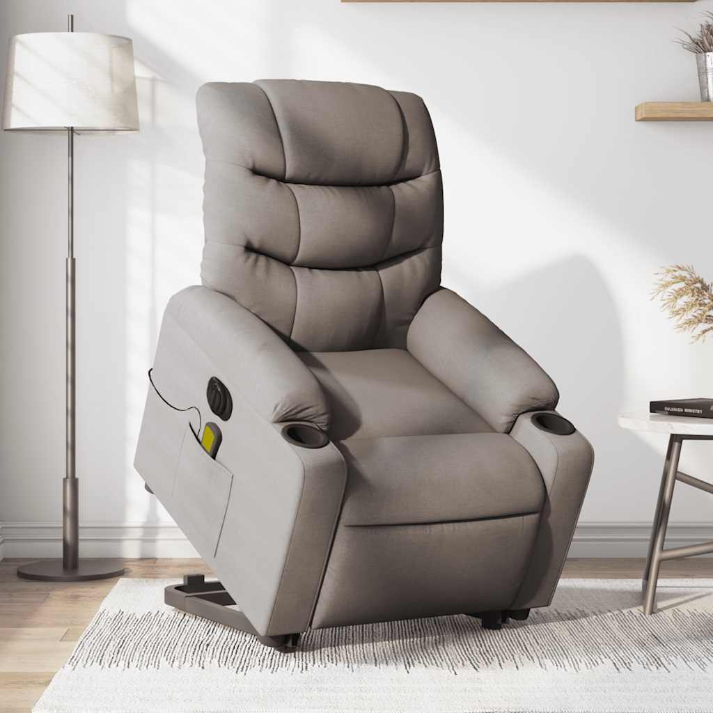 Fauteuil inclinable de massage électrique Taupe Tissu - XIOS