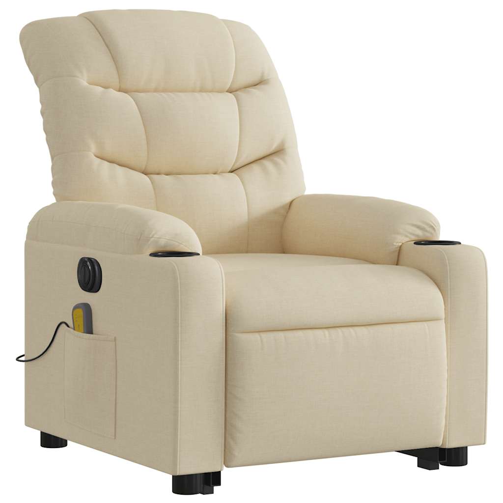 Fauteuil inclinable de massage électrique Crème Tissu - XIOS
