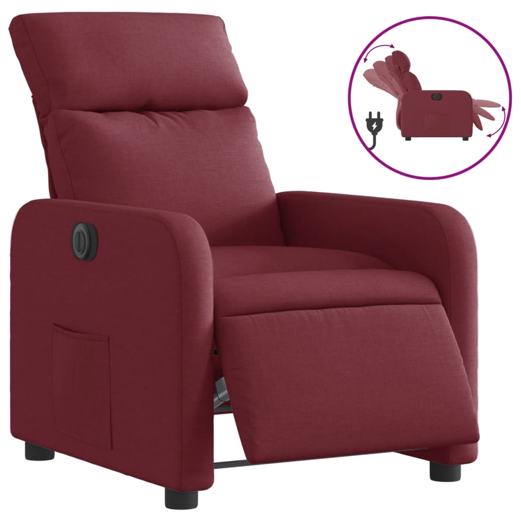 Fauteuil inclinable électrique Rouge bordeaux Tissu - XIOS