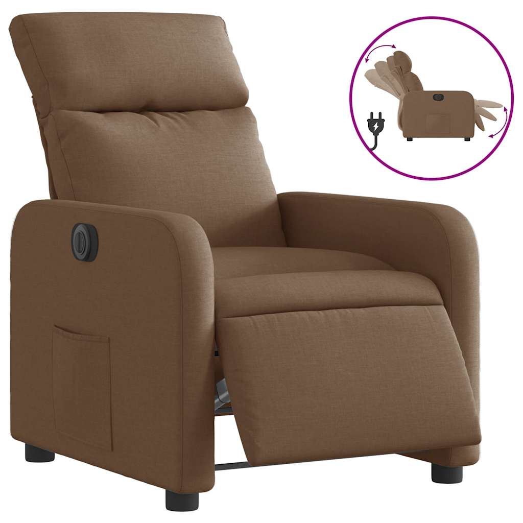 Fauteuil inclinable électrique Marron Tissu - XIOS