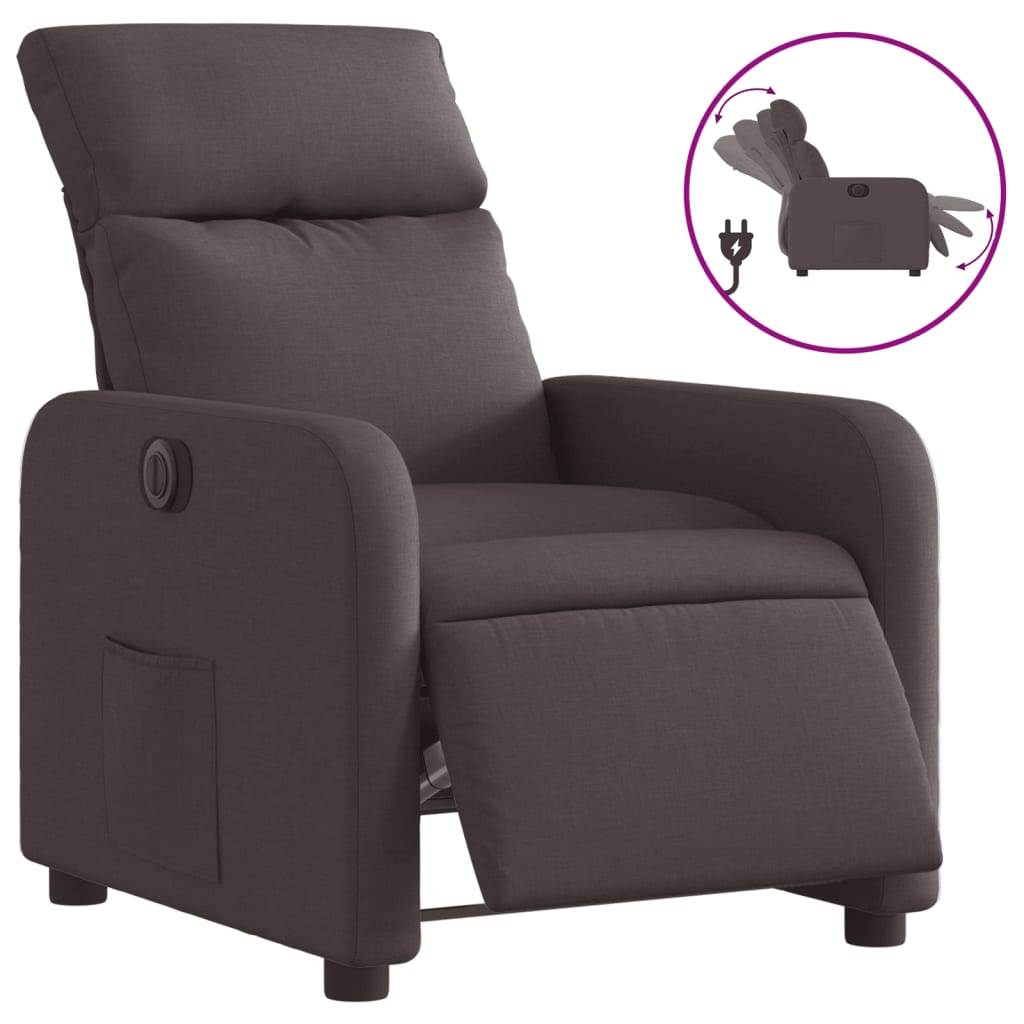 Fauteuil inclinable électrique Marron foncé Tissu - XIOS