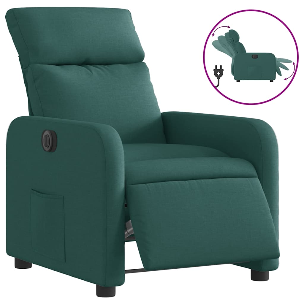 Fauteuil inclinable électrique Vert foncé Tissu - XIOS