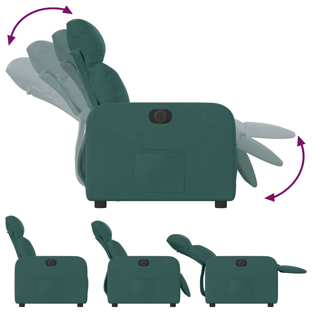 Fauteuil inclinable électrique Vert foncé Tissu - XIOS