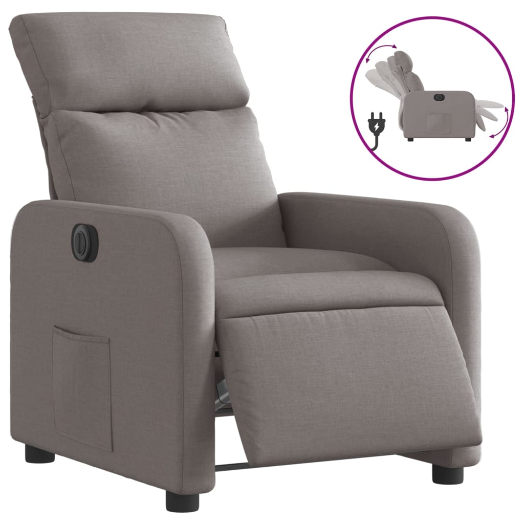 Fauteuil inclinable électrique Taupe Tissu - XIOS