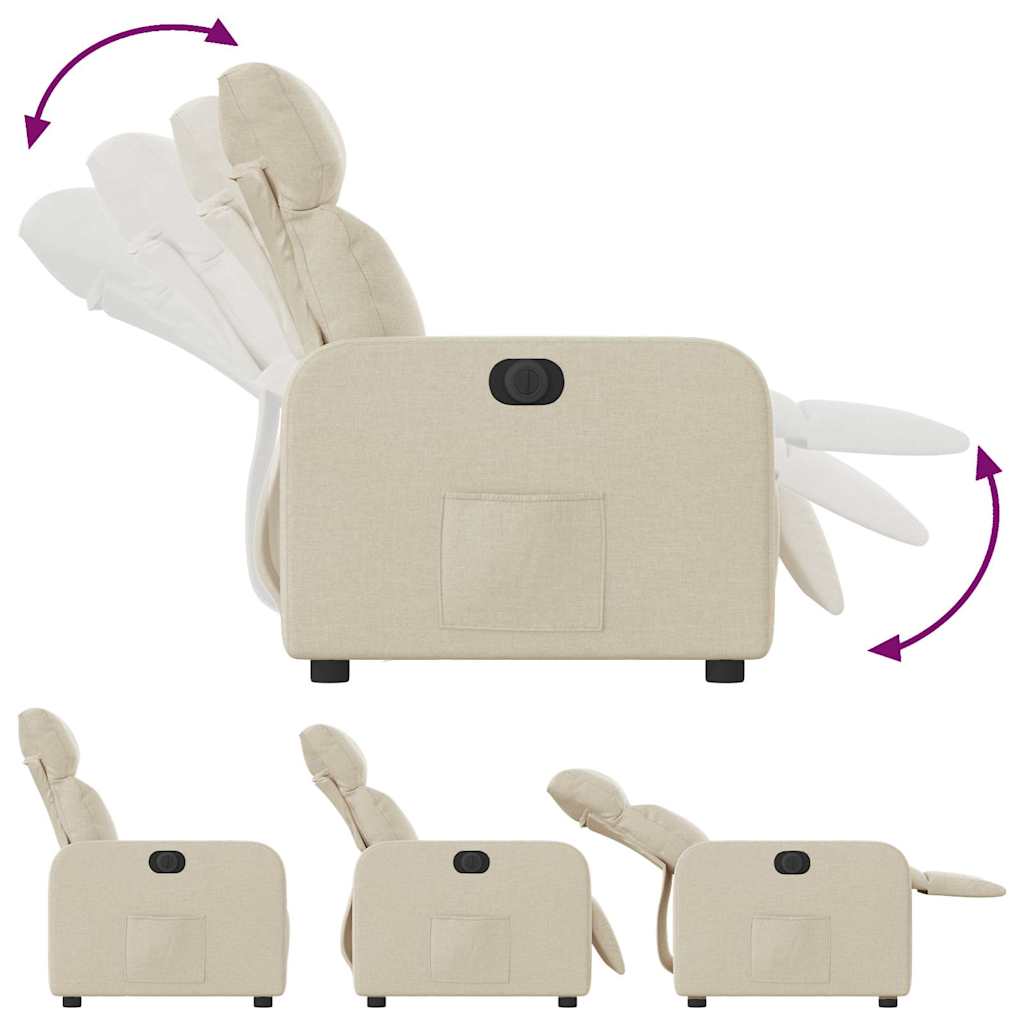 Fauteuil inclinable électrique Crème Tissu - XIOS