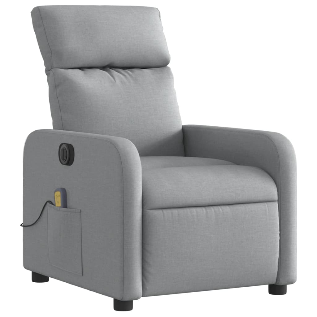 Fauteuil de massage inclinable électrique gris clair tissu - XIOS