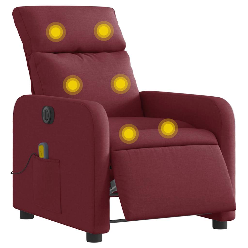 Fauteuil de massage inclinable électrique Rouge bordeaux Tissu - XIOS
