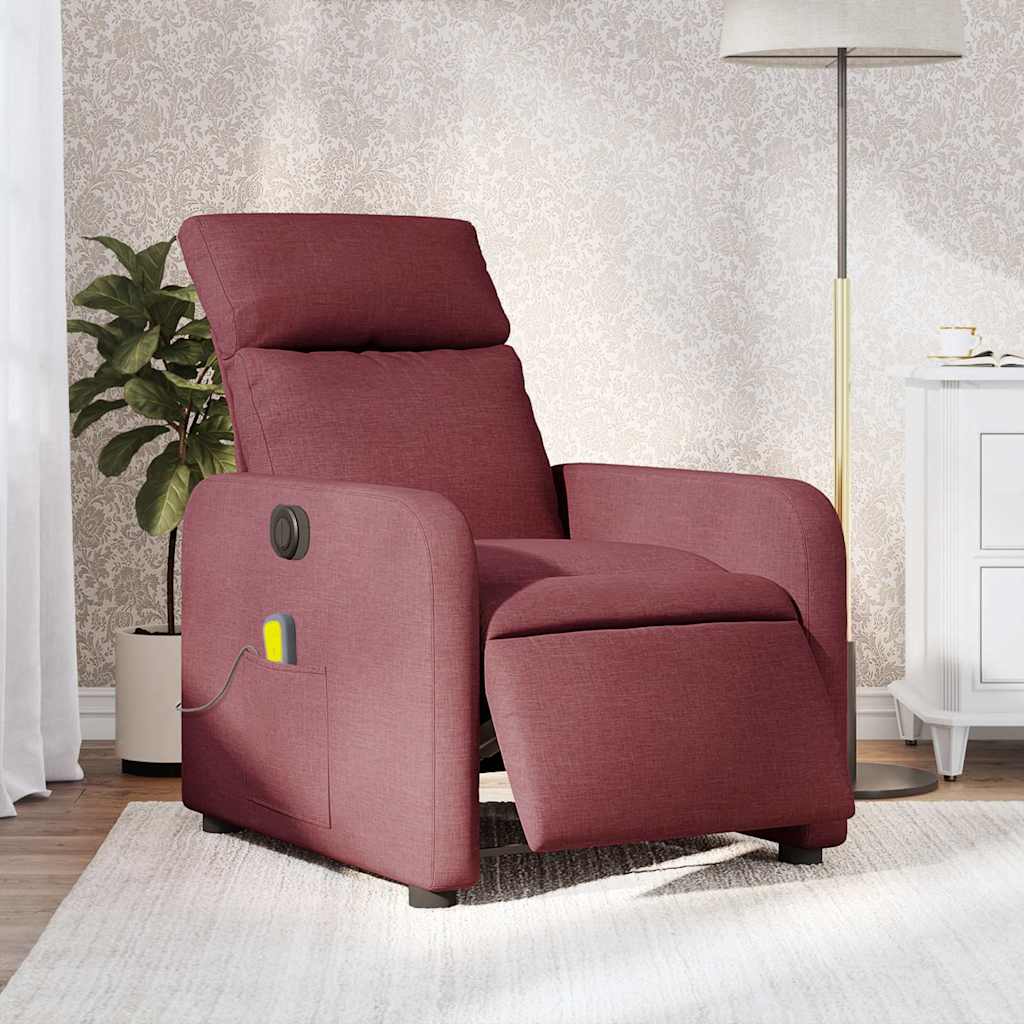 Fauteuil de massage inclinable électrique Rouge bordeaux Tissu - XIOS