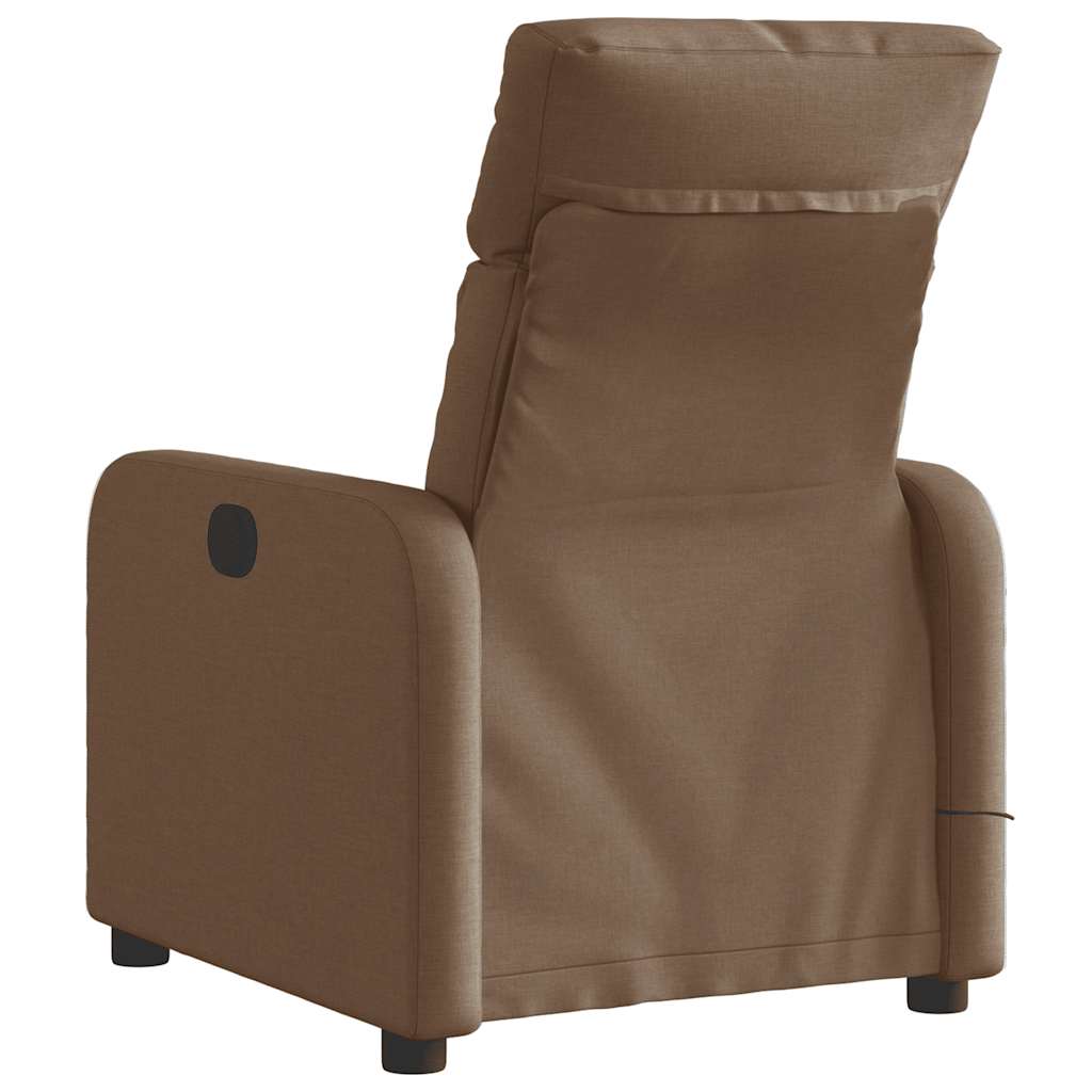 Fauteuil inclinable de massage électrique marron tissu - XIOS