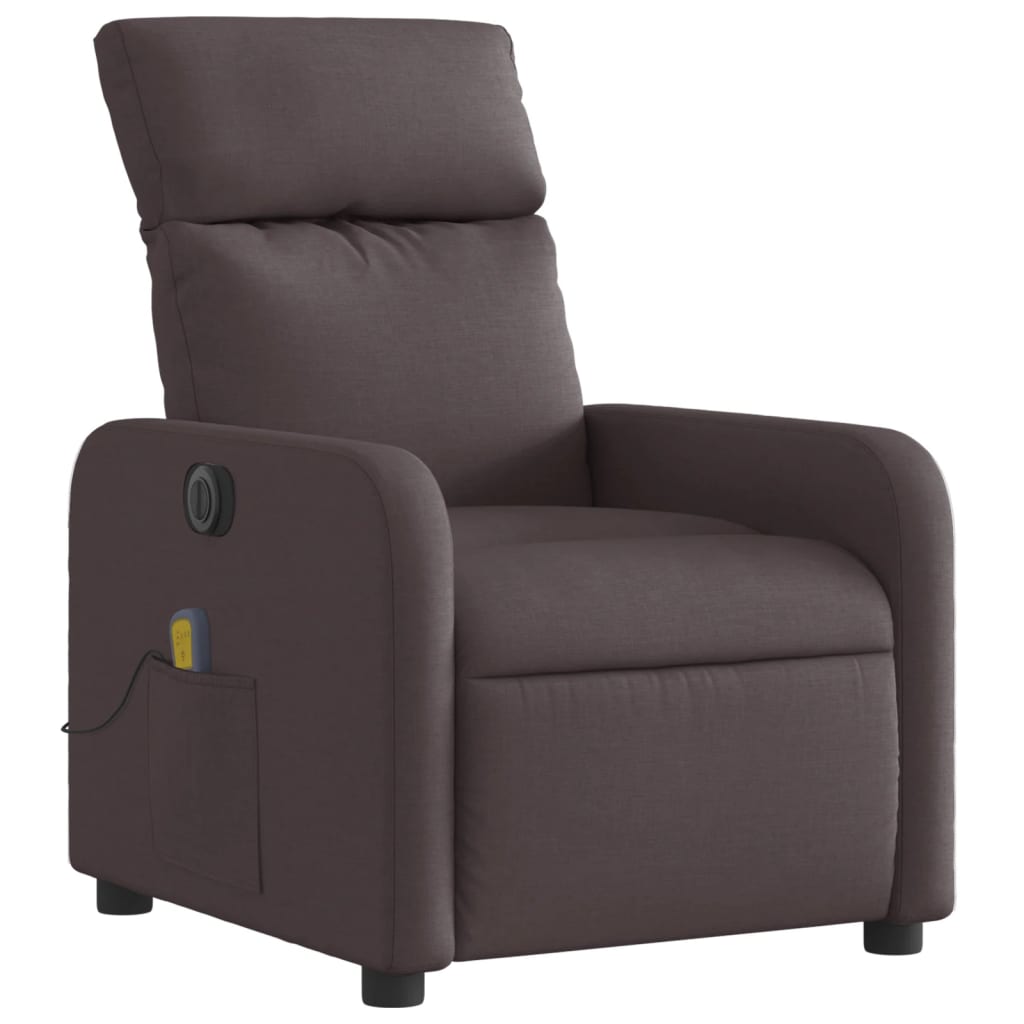 Fauteuil de massage inclinable électrique Marron foncé Tissu - XIOS