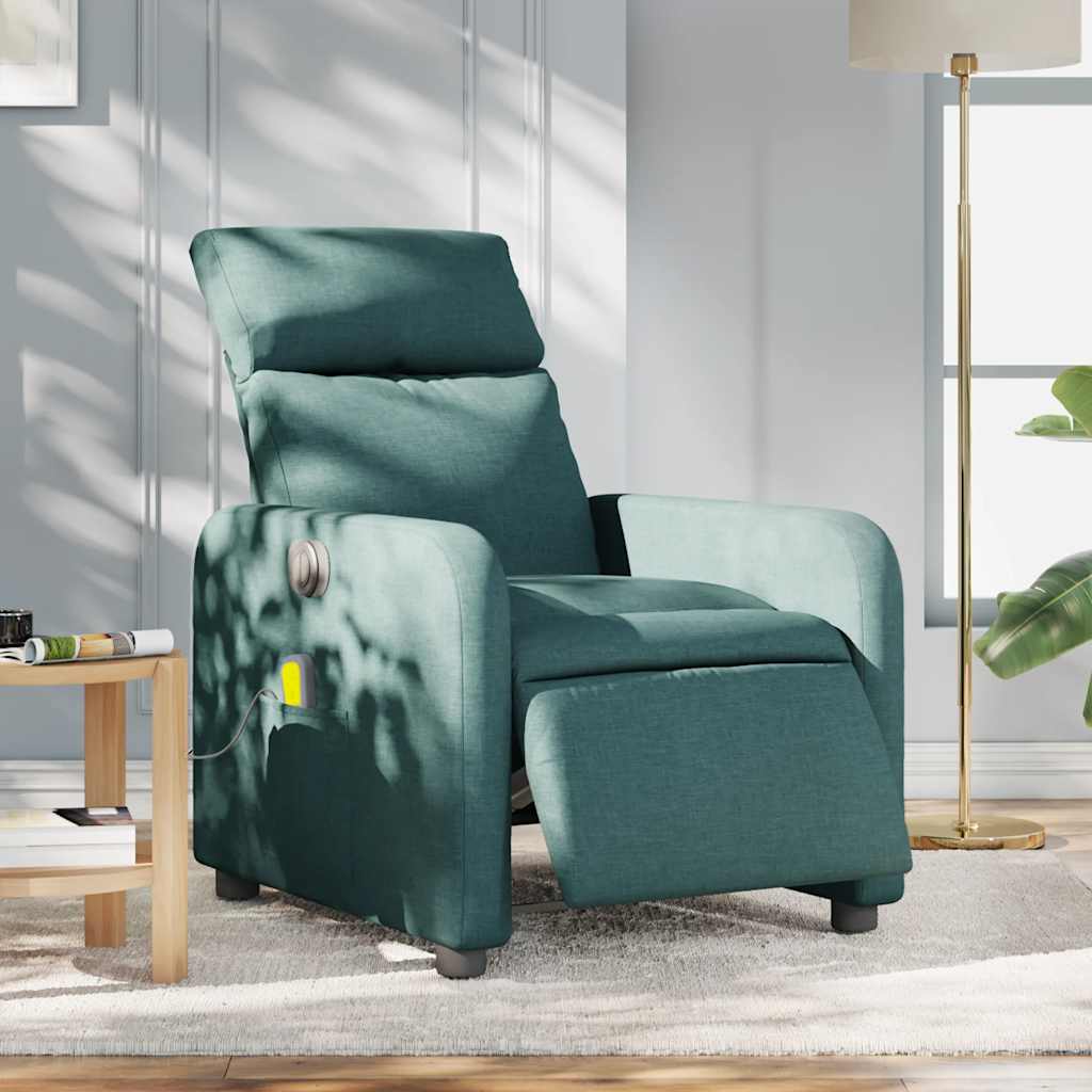 Fauteuil de massage inclinable électrique Vert foncé Tissu - XIOS